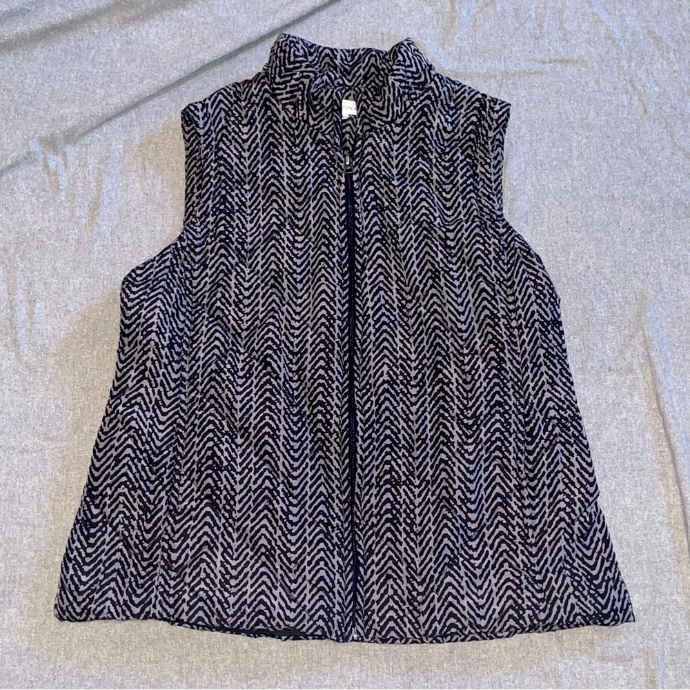 Croft & Barrow Puffer Zip Vest Black & Gray Women’s Large